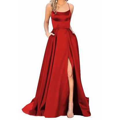 Elegant Halter Off-Shoulder Gala Dress
