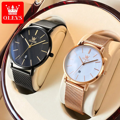 “Elegant Ultra-Thin Couple Watch by OLEVS”