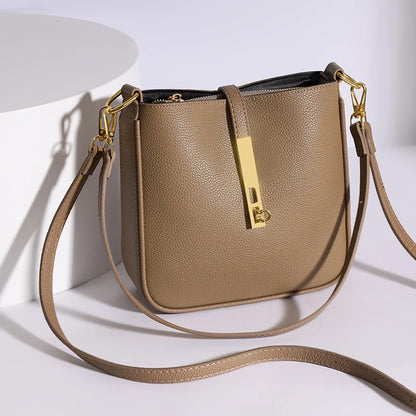 Women's 100% Cowhide Leather Shoulder Tote Bag