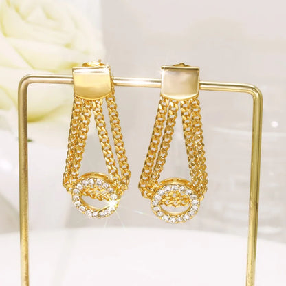 Trendy 2025 Hip Hop Cuban Chain Jewelry Set with Zircon Accents