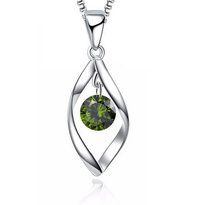 Custom Pearl Crystal 925 Sterling Silver Pendant Necklace for Women