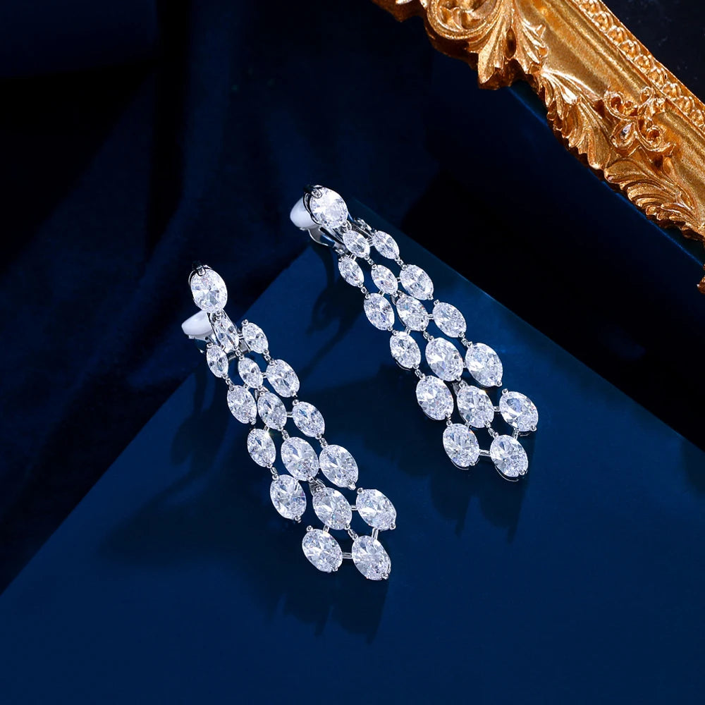 CZ Zircon Clip-On Earrings