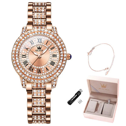 Diamond Quartz Watch for Women Set Gift