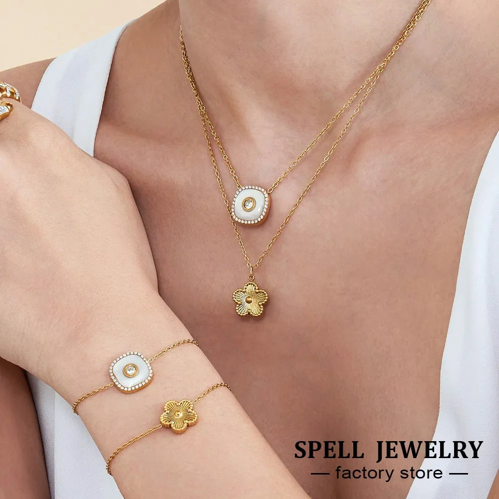 Flower Pendant Jewelry Set for Women