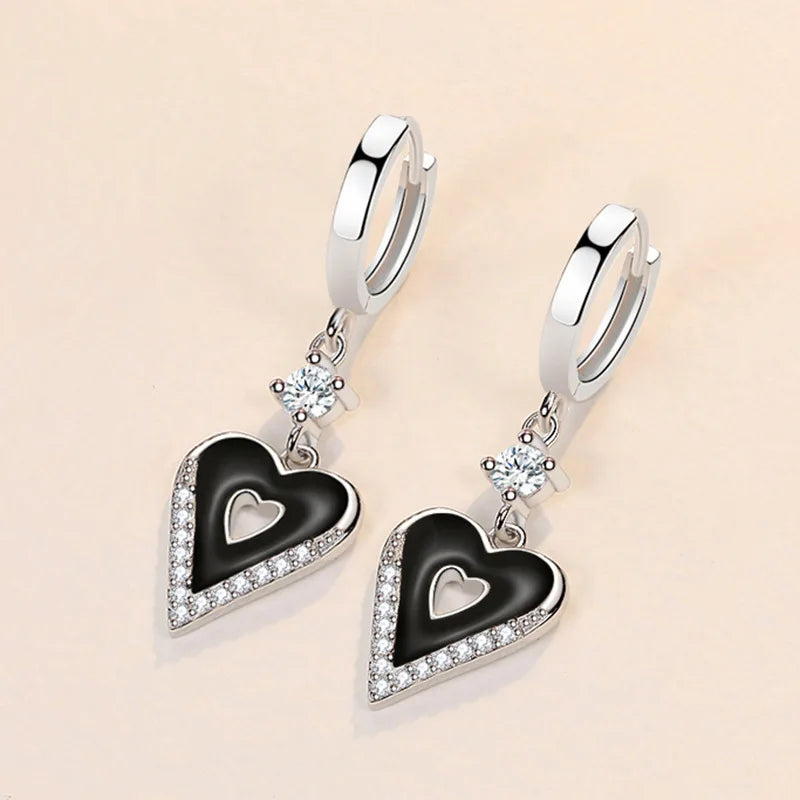 925 Sterling Silver Original Charm Double Hoop Earrings