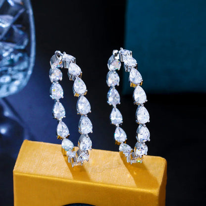 Cubic Zirconia Circle Hoop Earrings