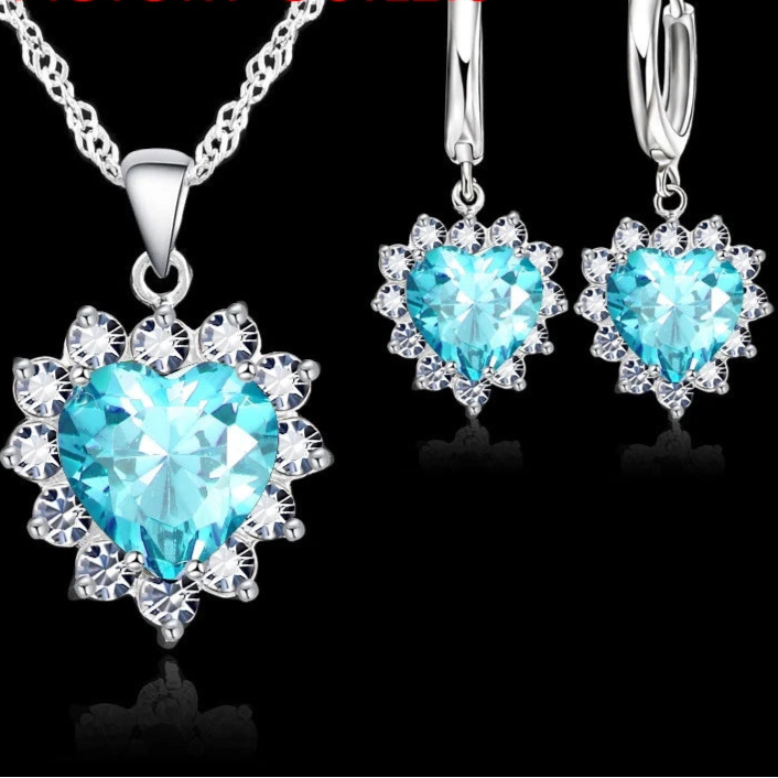 Cubic Zirconia Heart  Set