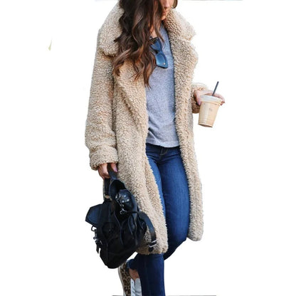 Women’s Long Plush Teddy Coat
