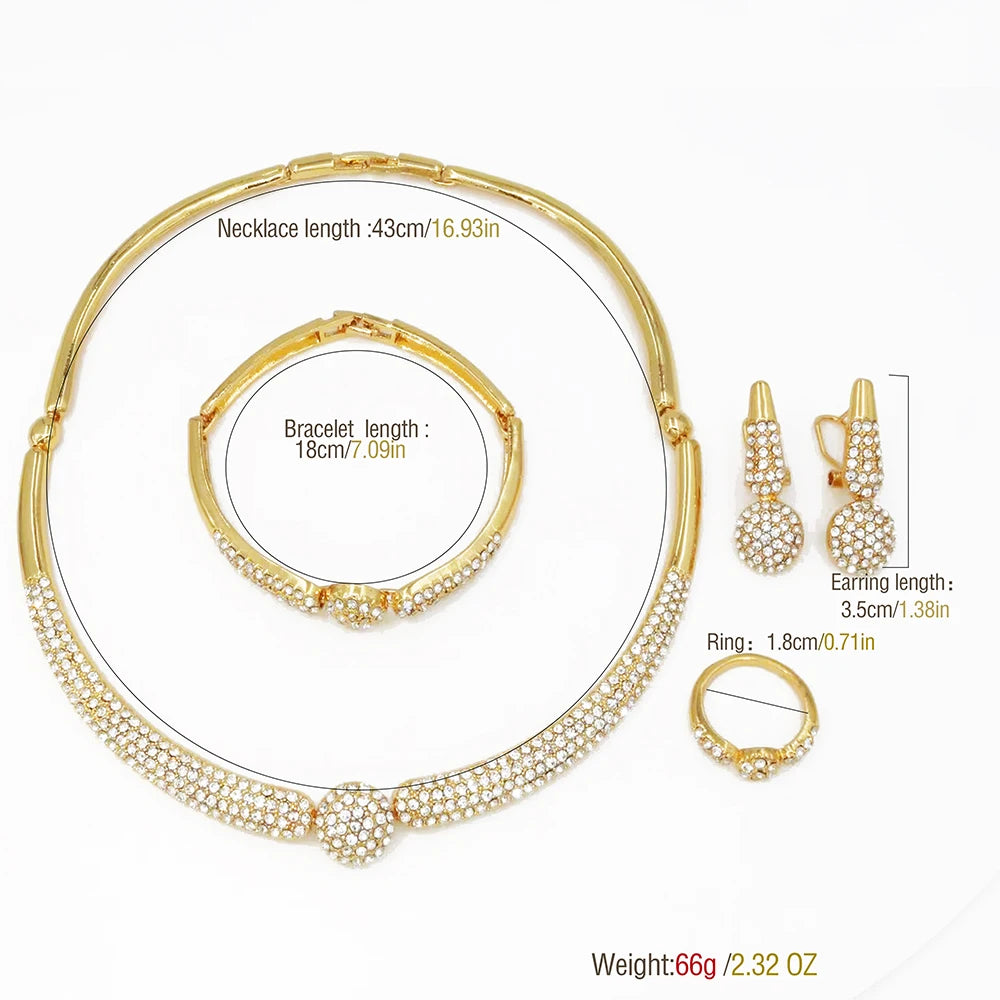 18K Gold Plated Leaf Bridal Jewelry Set