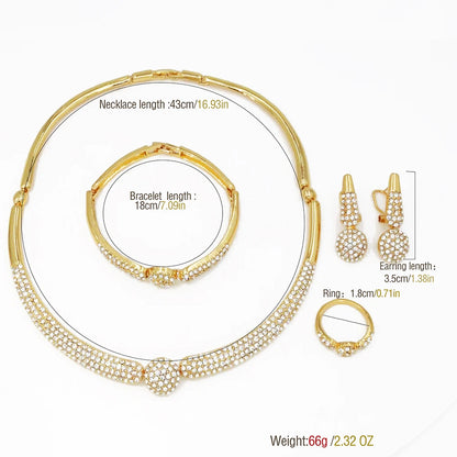 18K Gold Plated Leaf Bridal Jewelry Set