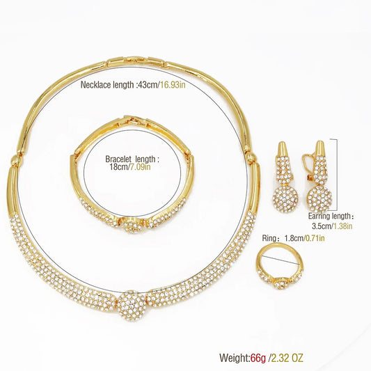 18K Gold Plated Leaf Bridal Jewelry Set