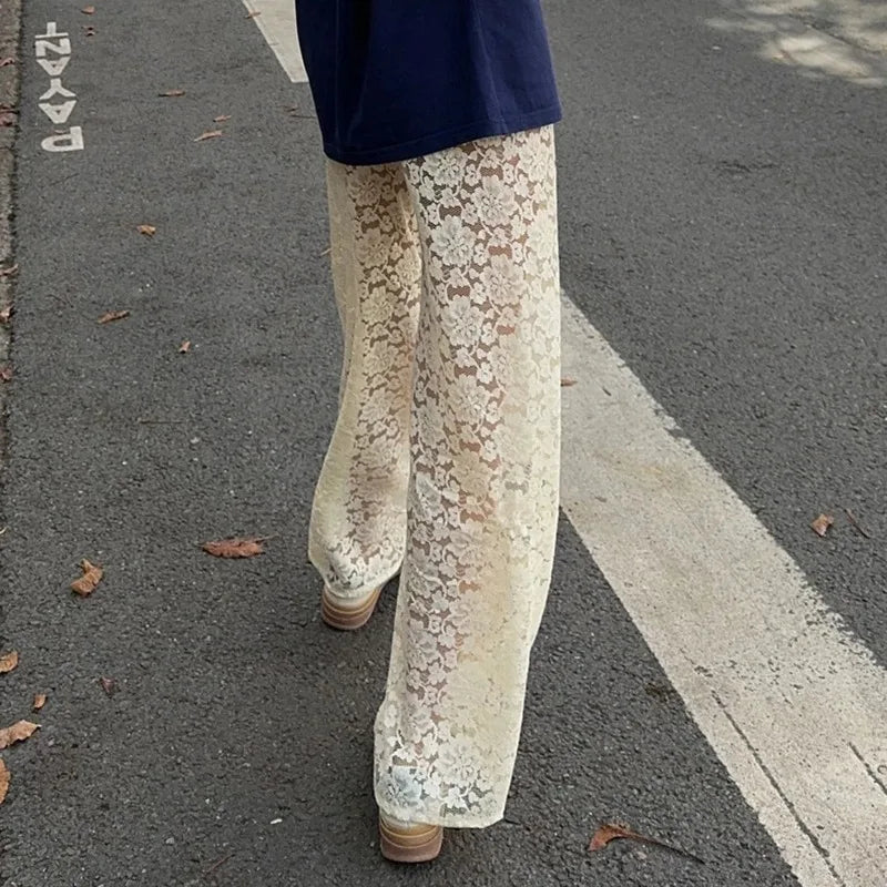 Vintage Wide Leg Lace Pants for Women