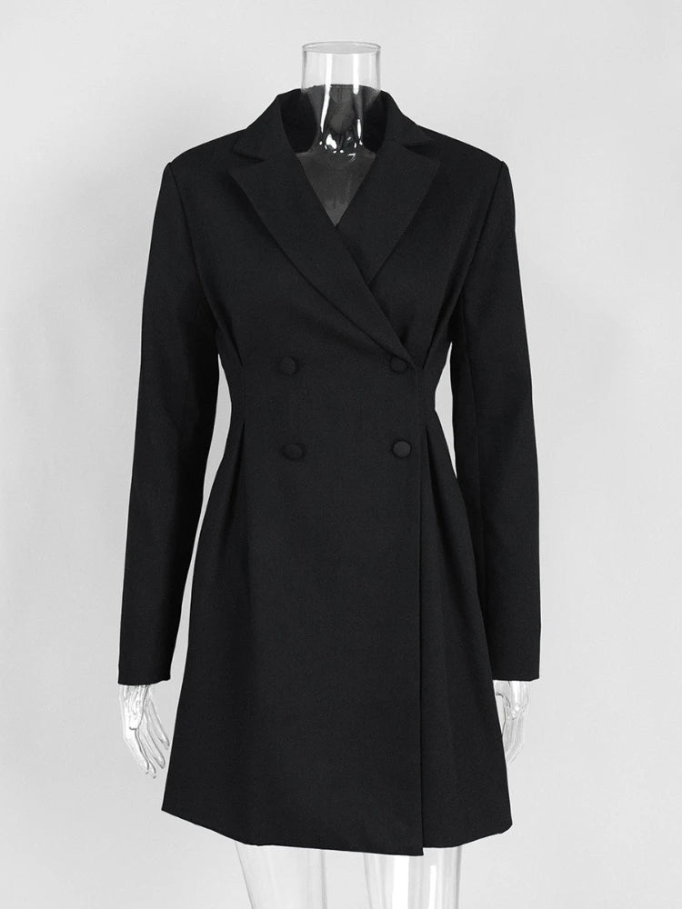 Elegant Double Breasted Blazer Dress for Women