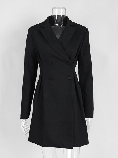 Elegant Double Breasted Blazer Dress for Women