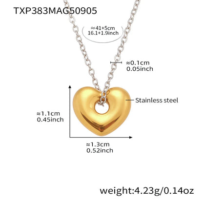 18k Gold Heart Pendant Jewelry Set for Women