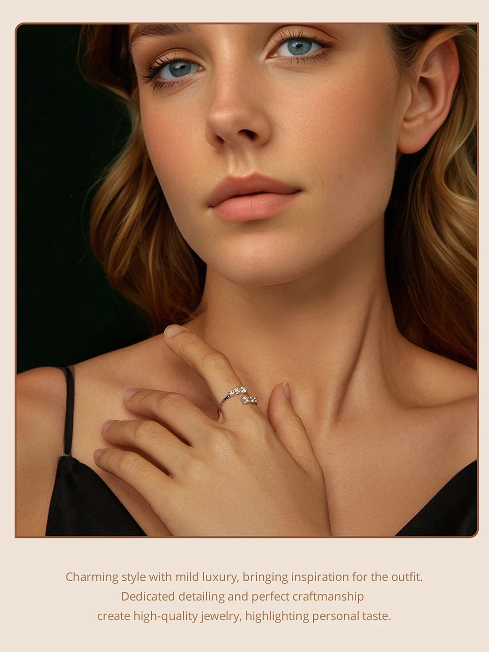 JEW036R 
Moissanite White Gold Plated Adjustable Ring 925 Sterling Silver - Klixstore