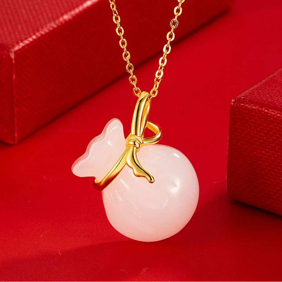 925 Sterling Silver Lucky Bag Pendant Necklace for Women