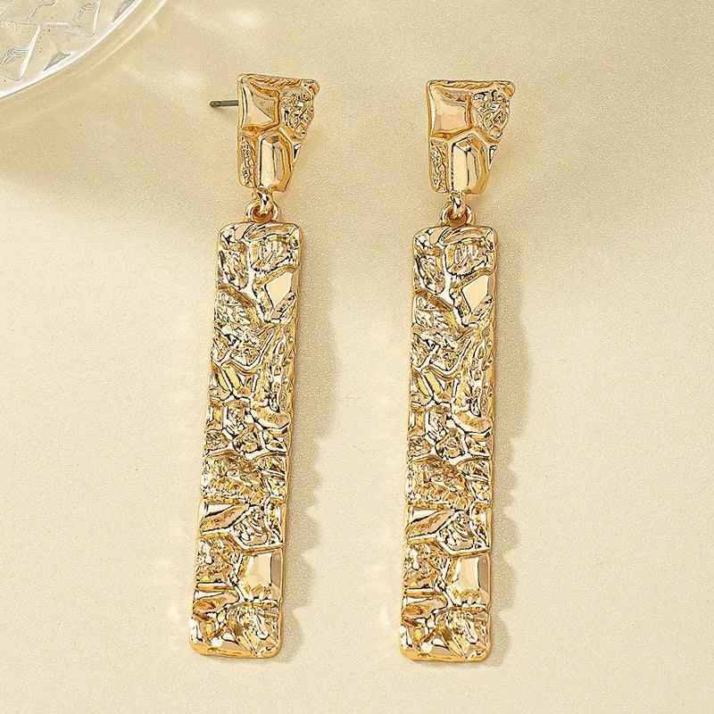 Square Patchwork Long Earrings