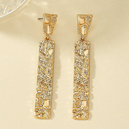 Square Patchwork Long Earrings