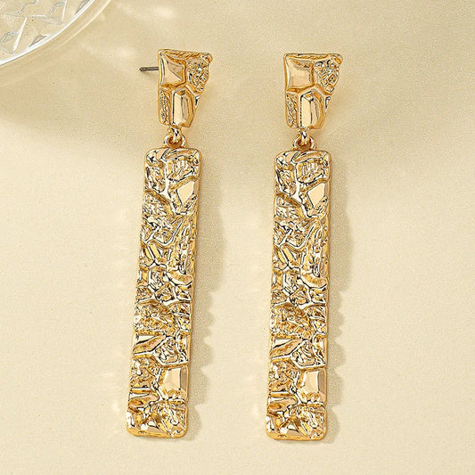 Square Patchwork Long Earrings