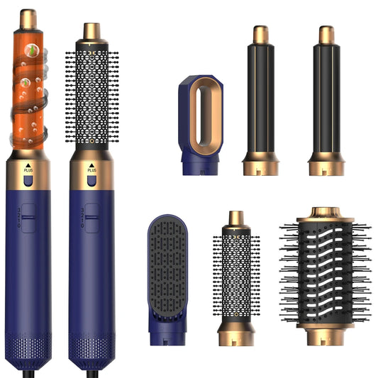 6-in-1 Ionic Hot Air Brush Hair Styler & Blow Dryer with Detachable Heads