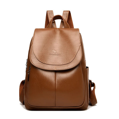 Vintage High-Quality Leather Backpack for Women
