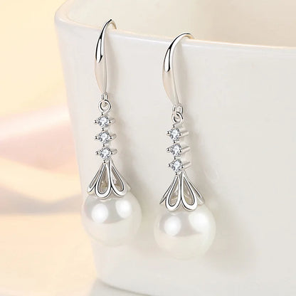 "925 Sterling Silver Crystal Hoop Earrings"