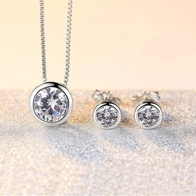 925 Sterling Silver CZ Pendant Necklace for Women