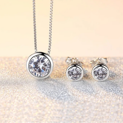 Elegant Pendant & Stud Earrings in 9 Vibrant Colors