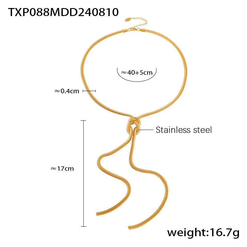 18k Gold Knotted Snake Chain Jewelry Set for Women