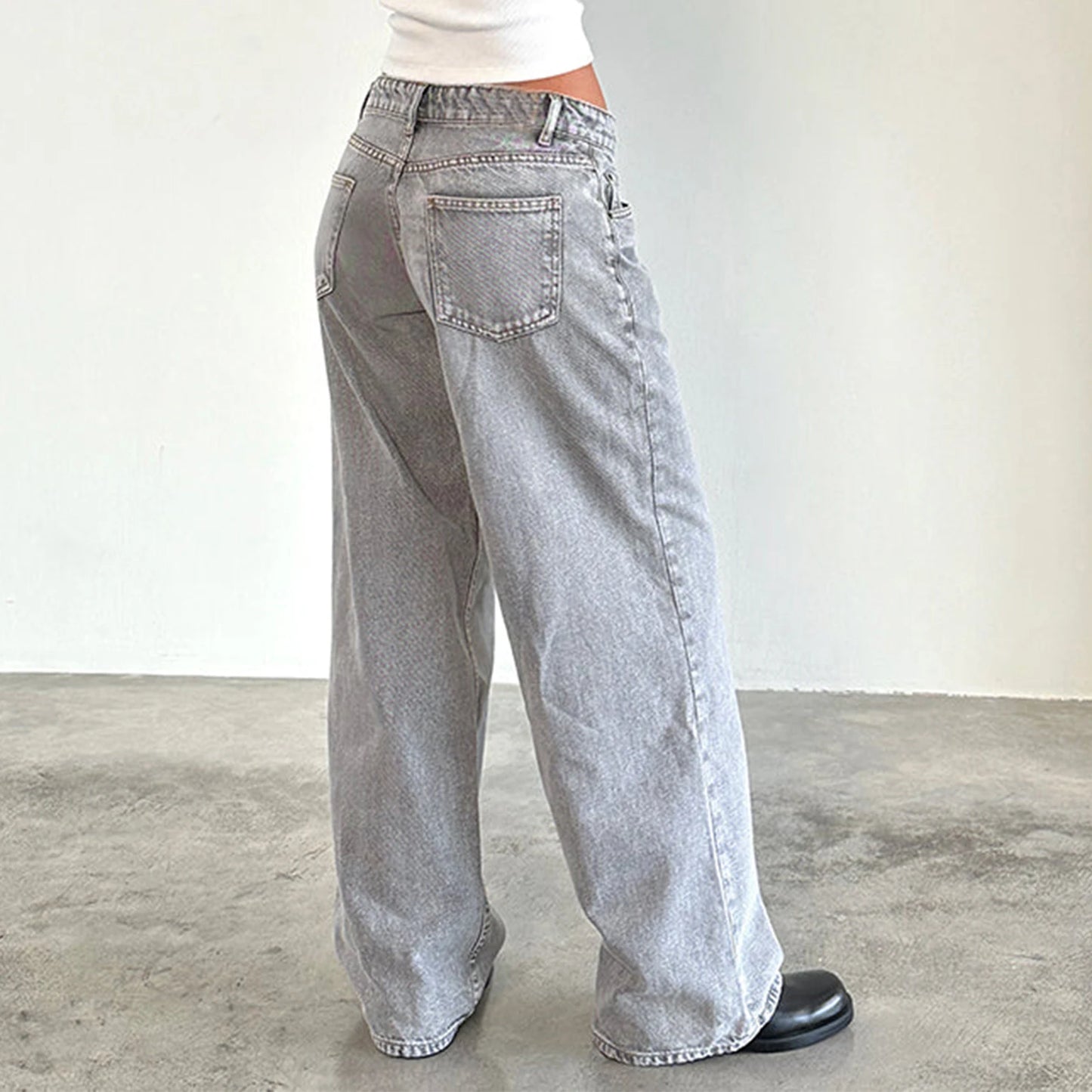 Women’s Loose Wide Leg Cargo Denim Pants 2025