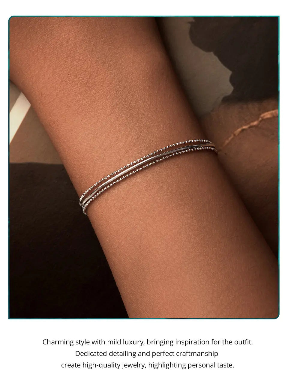 925 Silver Triple Layer Adjustable Bracelet