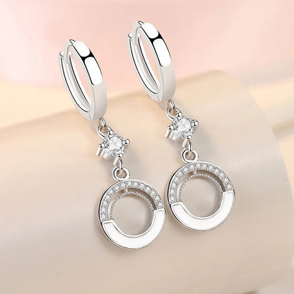 925 Sterling Silver Charm Hoop Earrings