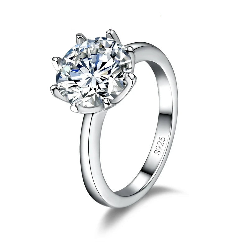 925 Sterling Silver Cubic Zirconia Engagement Ring