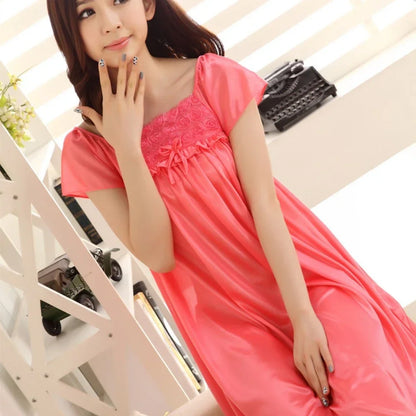 Plus Size Satin Silk Nightgown