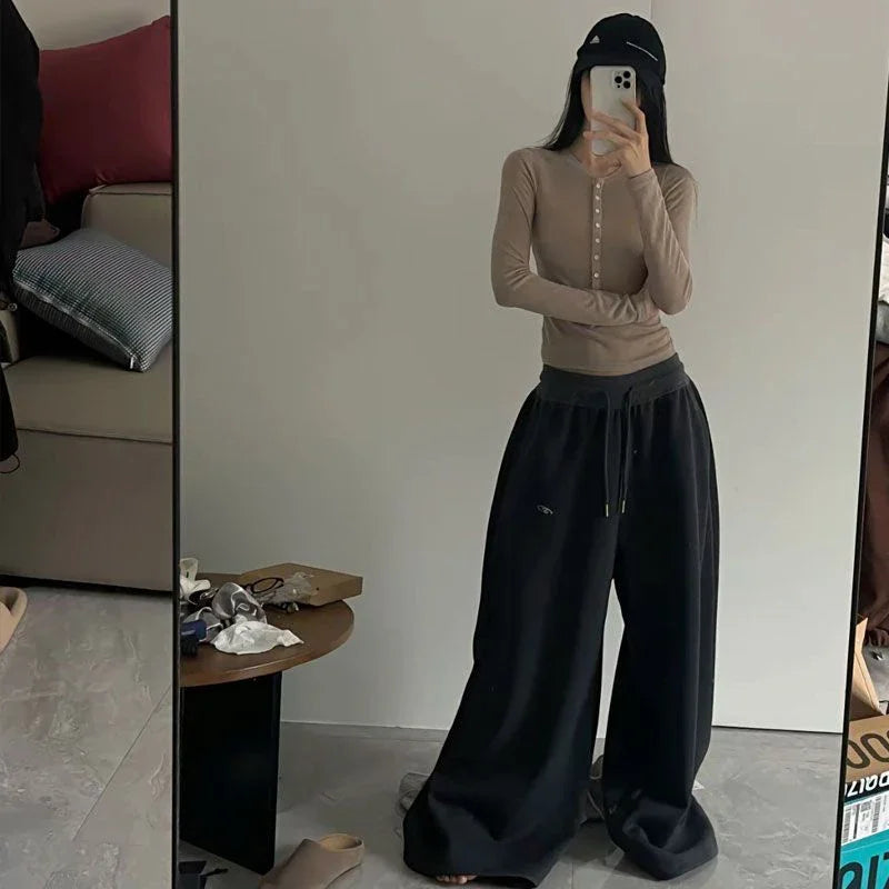 Y2K Vintage Baggy Wide Leg Sweatpants for Women