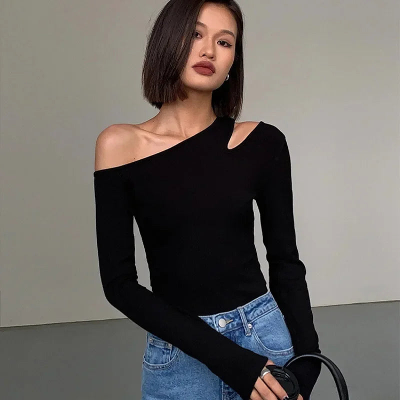 Off-Shoulder Slim Fit Crop Top for Women