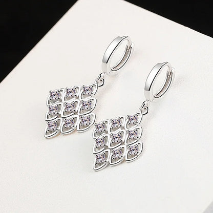 925 Sterling Silver Charm Hoop Earrings