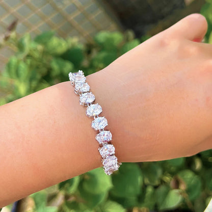 Crystal Tennis Oval CZ Bracelet