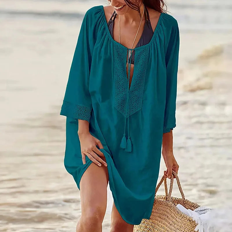 Loose Woven Beach Cover-Up Dress