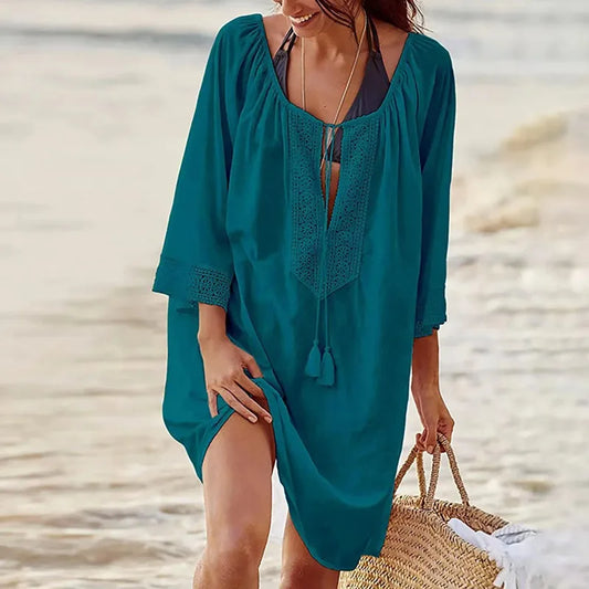 Loose Woven Beach Cover-Up Dress