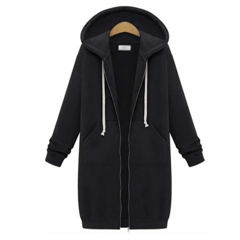 Thick Hooded Zip Up Sweatshirt Dress