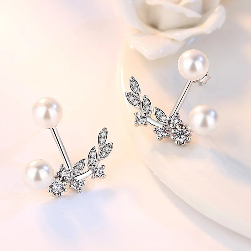 925 Sterling Silver Crystal Zircon Stud Earrings