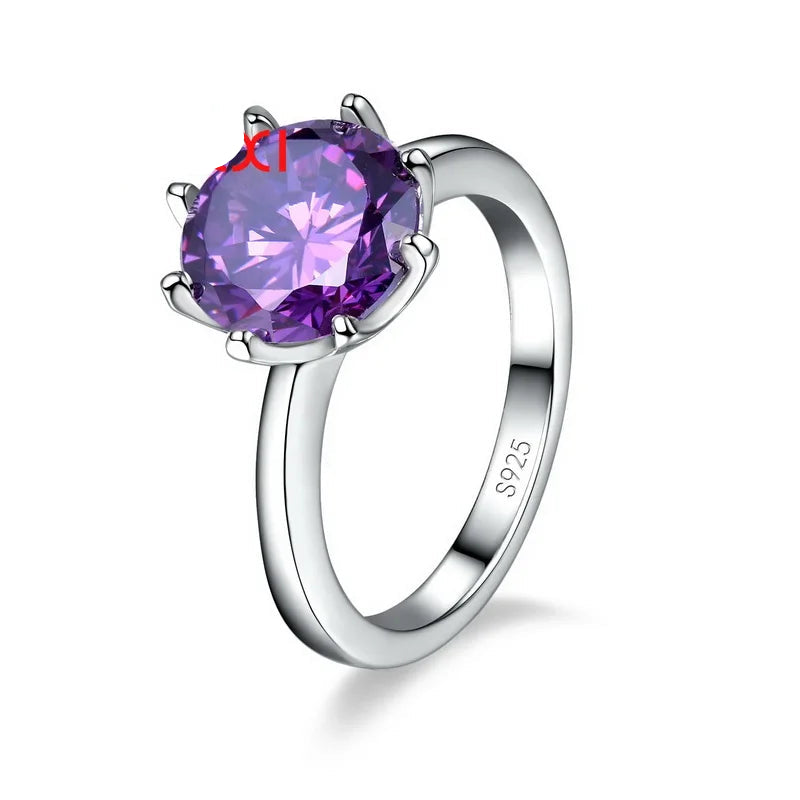 925 Sterling Silver Cubic Zirconia Engagement Ring