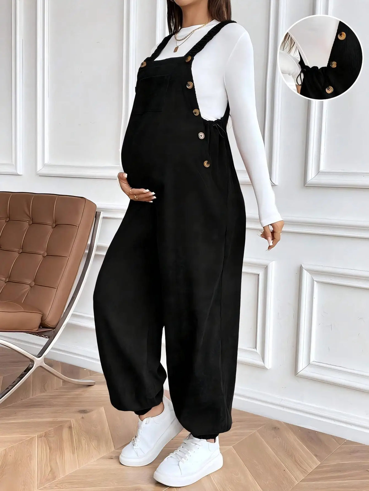 Adjustable Maternity Corduroy Overalls