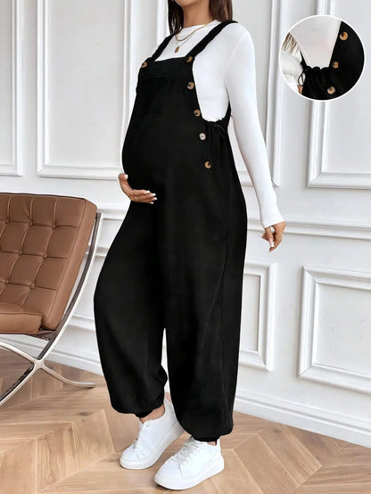 Adjustable Maternity Corduroy Overalls