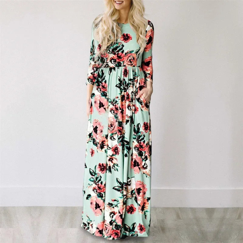 White Floral Boho Maxi Dress for Women 2025