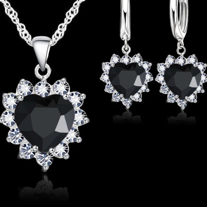 Cubic Zirconia Heart  Set