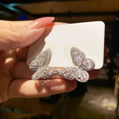 Green Zircon Butterfly Earrings