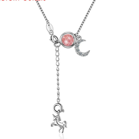 925 Sterling Silver Horse Pendant Necklace for Women